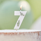 Leaf Foliage Number 7 Birthday Candle- 5 Inner Pack