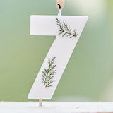 Leaf Foliage Number 7 Birthday Candle