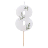 Leaf Foliage Number 8 Birthday Candle- 5 Inner Pack