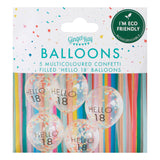 Hello 18 Rainbow Confetti 18th Birthday Balloons