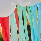 White Cloud Balloon Garland with Rainbow Streamers- 5 Inner Pack