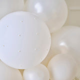 White & Cream Balloon Arch with Pearls