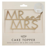 Gold Acrylic Mr & Mrs Wedding Cake Topper