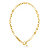LUXE Flat Curb T-Bar Necklace - Gold
