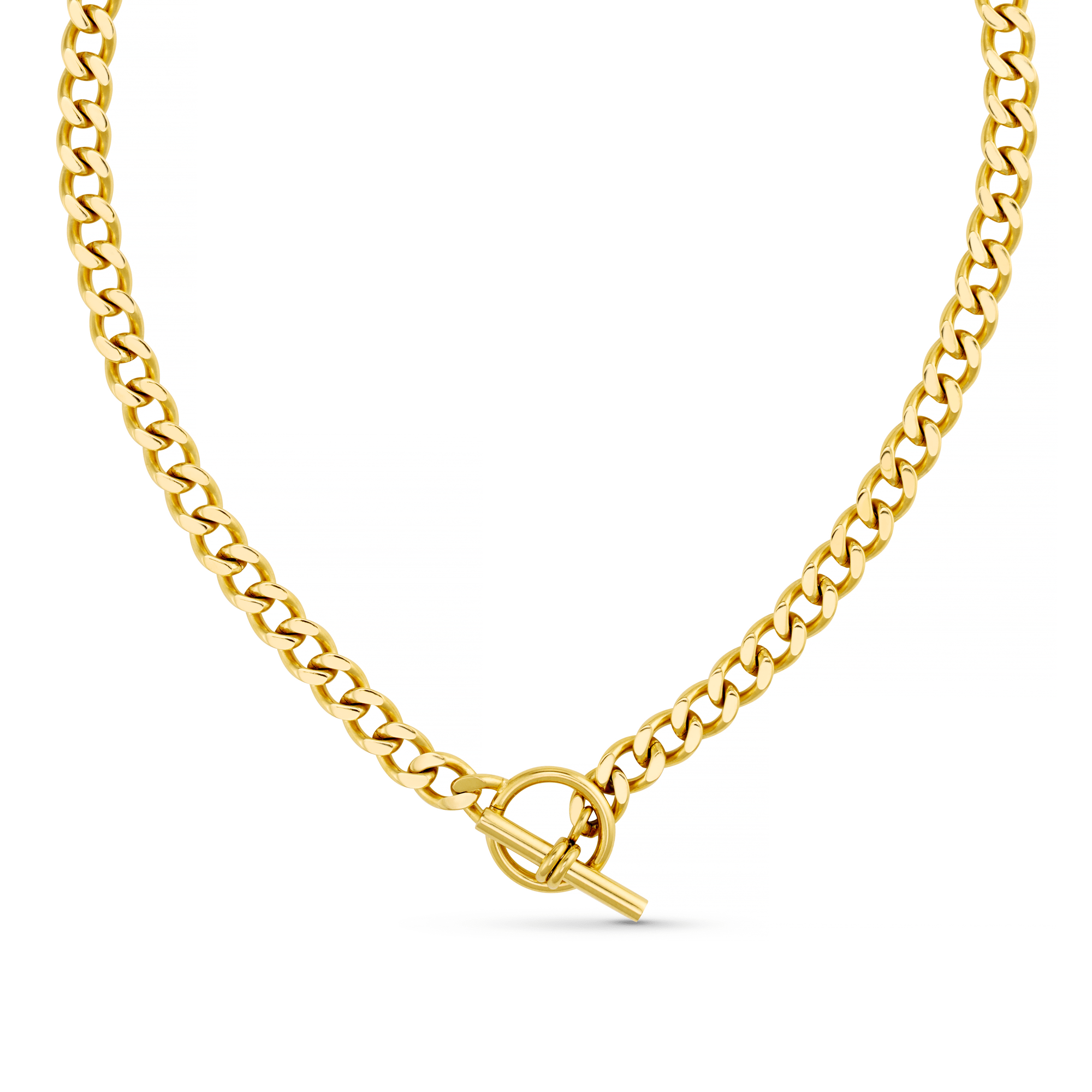 Orelia London LUXE Flat Curb T-Bar Necklace - Gold
