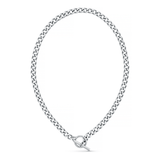 LUXE Flat Curb T-Bar Necklace - Silver