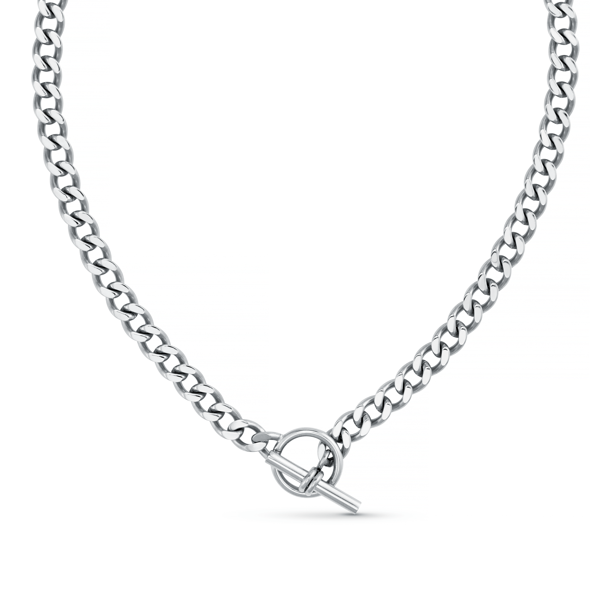 Orelia London LUXE Flat Curb T-Bar Necklace - Silver