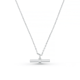 LUXE Linear T-Bar Drop Necklace - Silver