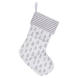 Grey Tree and Stripe Printed Christmas Stocking- 5 Inner Pack