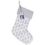 Grey Tree and Stripe Printed Christmas Stocking- 5 Inner Pack