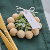 Wooden Place Card Holder with Foliage- 5 Inner Pack
