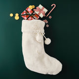 Cream Faux Fur Christmas Stocking- 5 Inner Pack