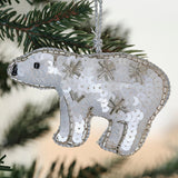 Embellished Polar Bear Christmas Tree Decoration