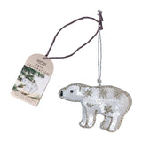 Embellished Polar Bear Christmas Tree Decoration- 5 Inner Pack