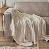 Cream Faux Fur Throw Blanket- 3 Inner Pack