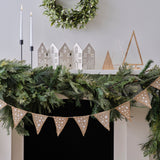 Festive Star Christmas Hessian Bunting - Vintage Noel