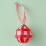 Pink and Red Hand Painted Christmas Bauble