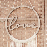Wooden Love Macrame Wall Hanging Hoop