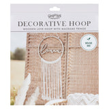 Wooden Love Macrame Wall Hanging Hoop