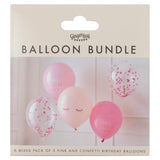 Pink Confetti Happy Birthday Balloons