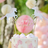 Princess Horse Happy Birthday Cake Topper- 5 Inner Pack