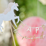 Princess Horse Happy Birthday Cake Topper- 5 Inner Pack