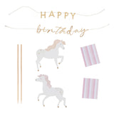 Princess Horse Happy Birthday Cake Topper- 5 Inner Pack