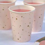Pink and Gold Star Paper Party Cups- 5 Inner Pack