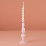 Pink Glass Bubble Dinner Candle Holder