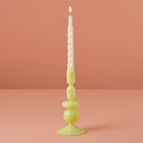 Green Glass Bubble Dinner Candle Holder