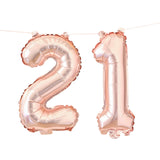21st Rose Gold Foil Balloons
