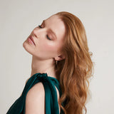 Porto bridesmaid dress in forest green satin, shoulder tie detail