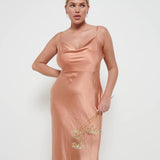 PRETTY LAVISH Keisha Maxi Bridesmaid Dress - Cinnamon