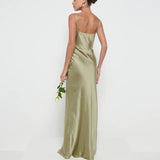 PRETTY LAVISH Keisha Maxi Bridesmaid Dress - Olive Green