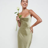 PRETTY LAVISH Keisha Maxi Bridesmaid Dress - Olive Green