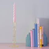 Yellow Glass Bubble Dinner Candle Holder