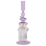 Lilac Glass Bubble Dinner Candle Holder- 5 Inner Pack