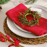 Foliage and Berry Christmas Napkin Rings- 5 Inner Pack