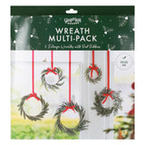 Foliage Christmas Wreath Decorations with Red Ribbon