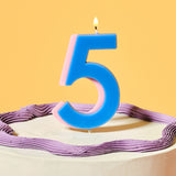 Blue and Lilac Number 5 Candle- 5 Inner Pack