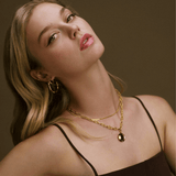 LUXE Oval Link & Molten Coin Necklace
