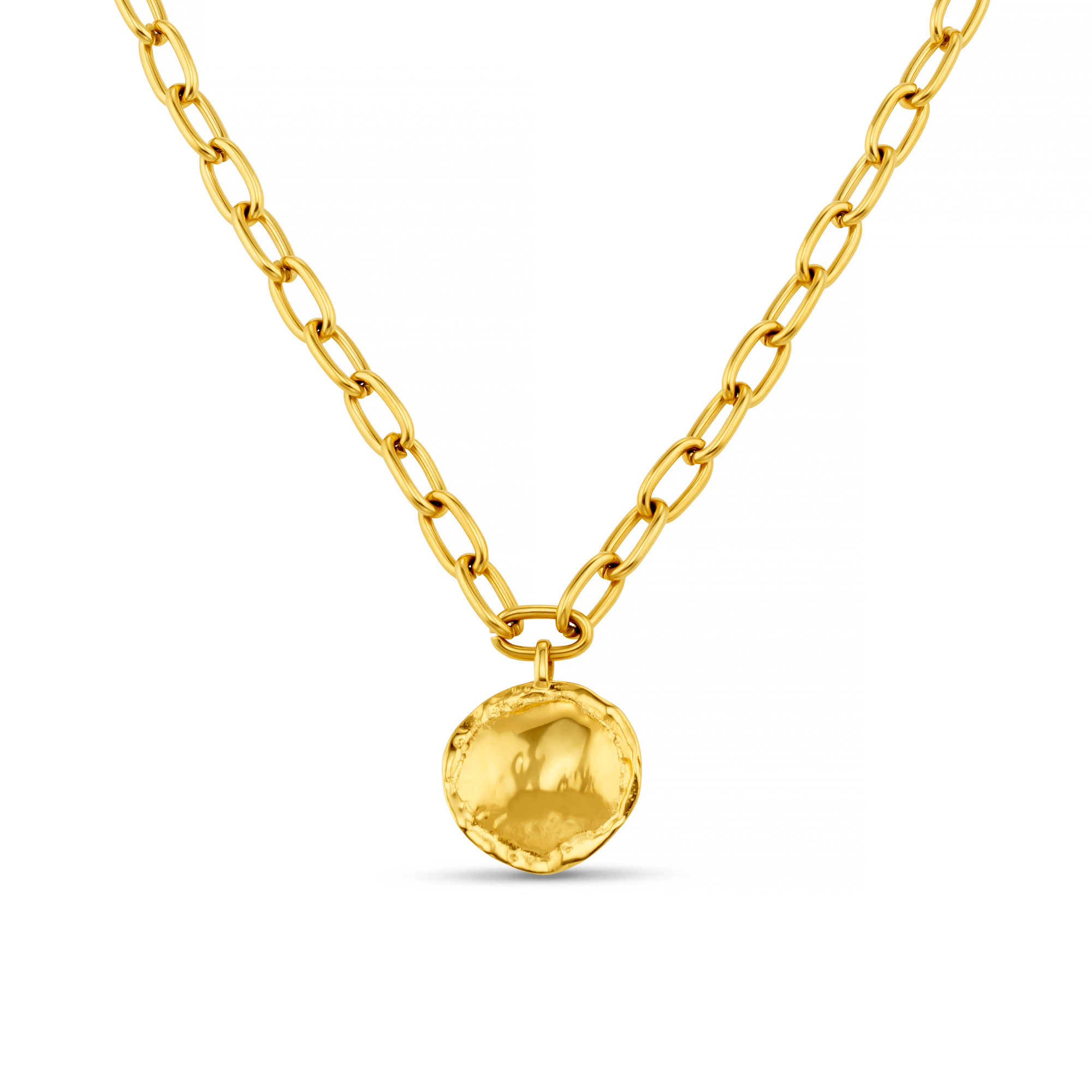 Orelia London LUXE Oval Link & Molten Coin Necklace