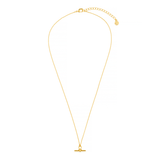 Dainty T-Bar Knot Necklace - Gold