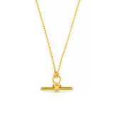 Dainty T-Bar Knot Necklace - Gold