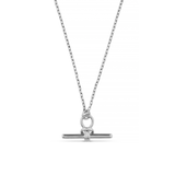 Dainty T-Bar Knot Necklace - Silver