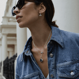 LUXE Linear T-Bar Drop Hoop Earrings - Silver