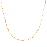 Fine Wave Chain Necklace - Gold