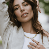 LUXE Rectangle Link T-Bar Necklace - Gold