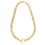 LUXE Rectangle Link T-Bar Necklace - Gold