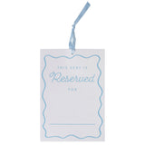 Cream and Blue Customisable Reserved Chair Wedding Signs